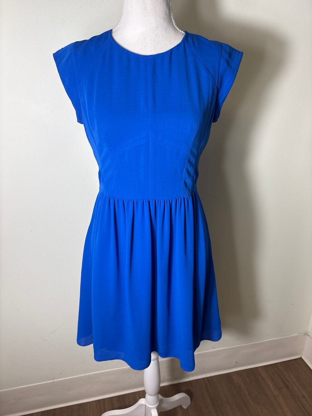 Rebecca Taylor Cobalt Blue Cap Sleeve Knee Length Dress Sz 4